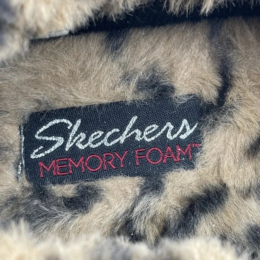 Skechers Cozy Campfire Loafer Slipper Size US 6 Black Leopard Print Women's - Picture 4 of 6